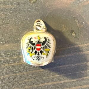 antique vintage enamel travel shield charm emblem of Austria jewelry